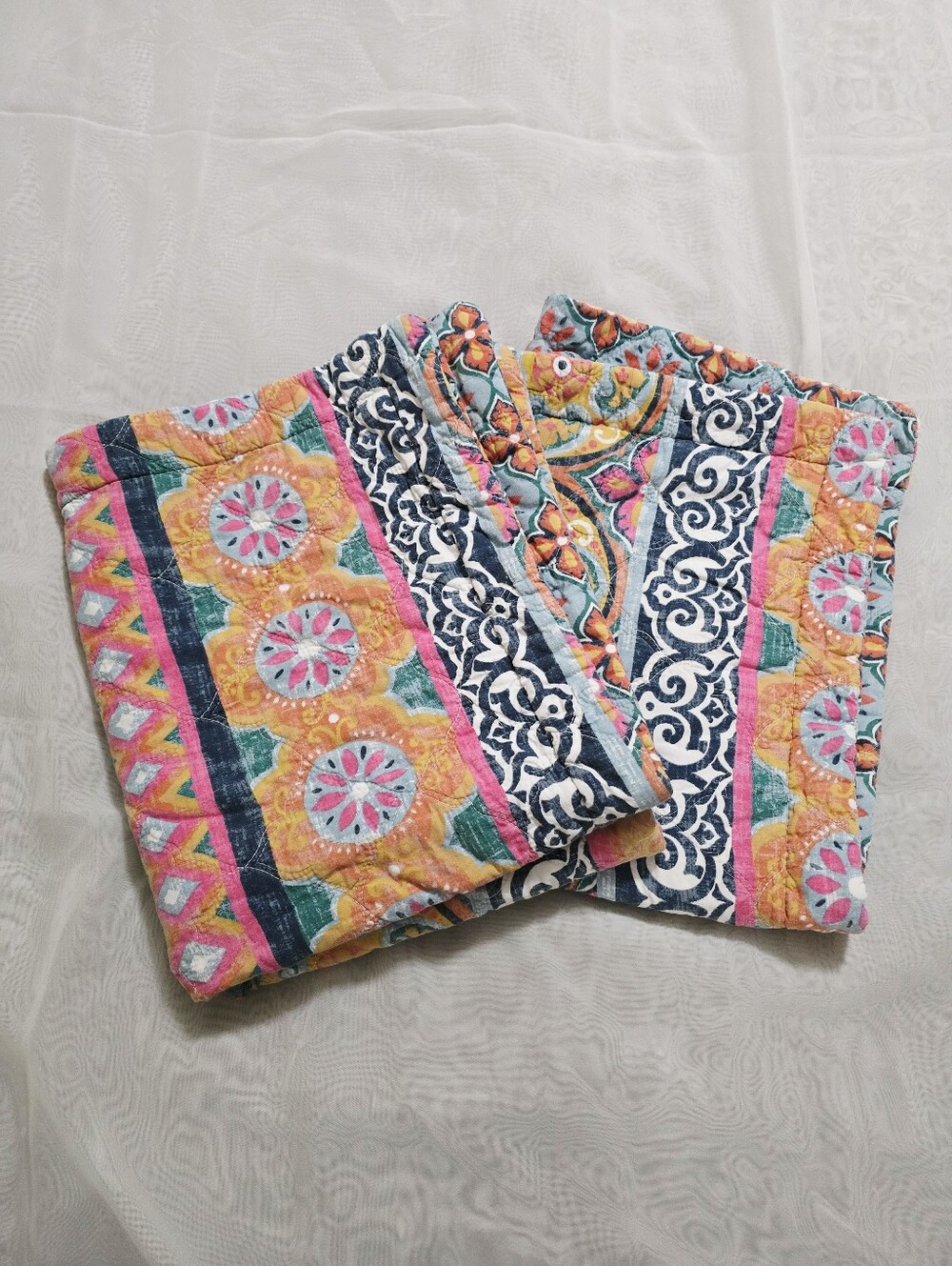 Fiesta Ellison Cotton Standard Size Pillow Shams Set of 2 Colorful Boho